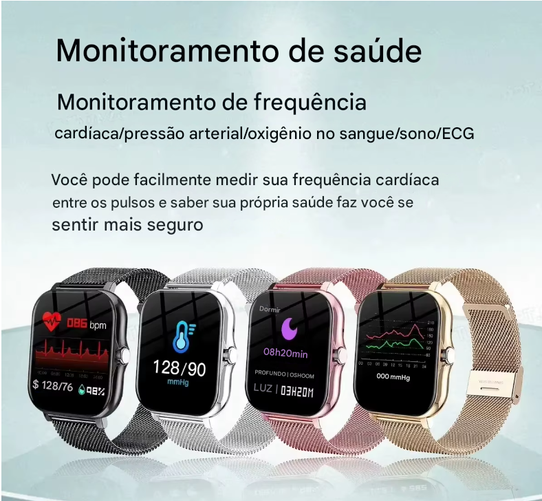 Smartwatch Xiaomi Multifuncional - Relógio Inteligente + Air Pro 6 Brinde