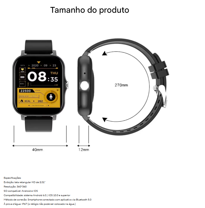 Smartwatch Xiaomi Multifuncional - Relógio Inteligente + Air Pro 6 Brinde