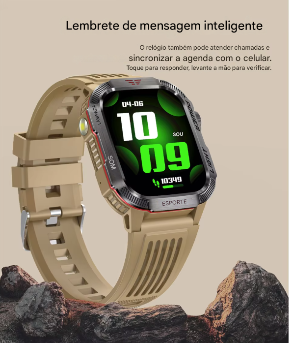 Smartwatch Xiaomi Militar GPS - Relógio Inteligente Para Homens À Prova D'Água IP68