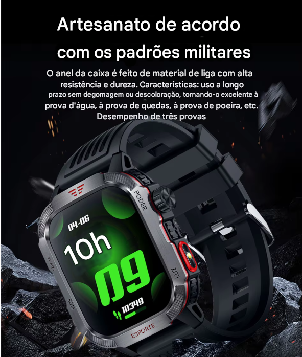 Smartwatch Xiaomi Militar GPS - Relógio Inteligente Para Homens À Prova D'Água IP68