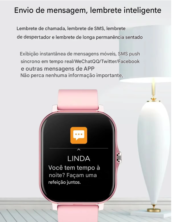 Smartwatch Xiaomi Multifuncional - Relógio Inteligente + Air Pro 6 Brinde