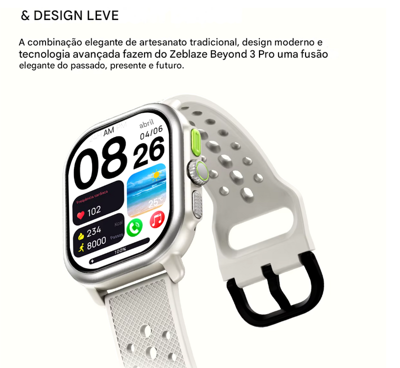 Smartwatch Zeblaze Beyond 3 Pro GPS - Relógio Inteligente com Display Amoled 2,15 Pol. Integrado