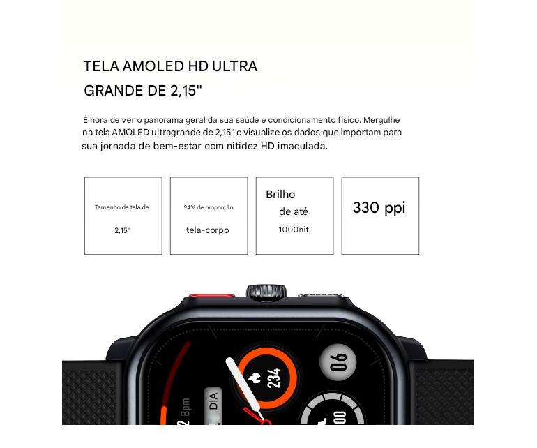 Smartwatch Zeblaze Beyond 3 Pro GPS - Relógio Inteligente com Display Amoled 2,15 Pol. Integrado