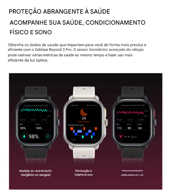 Smartwatch Zeblaze Beyond 3 Pro GPS - Relógio Inteligente com Display Amoled 2,15 Pol. Integrado