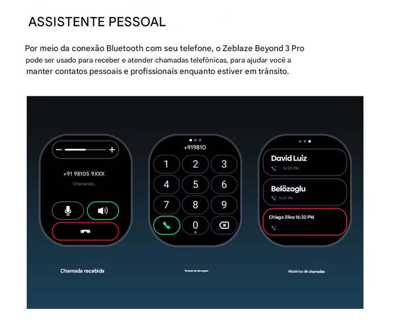 Smartwatch Zeblaze Beyond 3 Pro GPS - Relógio Inteligente com Display Amoled 2,15 Pol. Integrado
