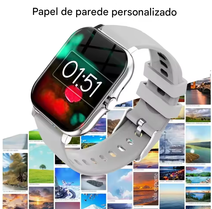 Smartwatch Xiaomi Multifuncional - Relógio Inteligente + Air Pro 6 Brinde