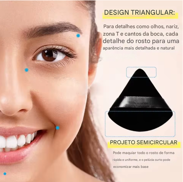 Kit 12 Esponjas de Maquiagem Facial - Espuma Beauty Blender Para Base Corretivo Pó Contorno Multicolorido