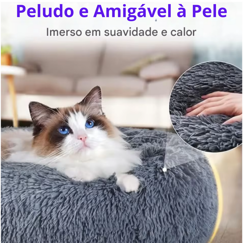 Cama Redonda Peluciada Para Animais de Estimação - Super Macia & Fofa