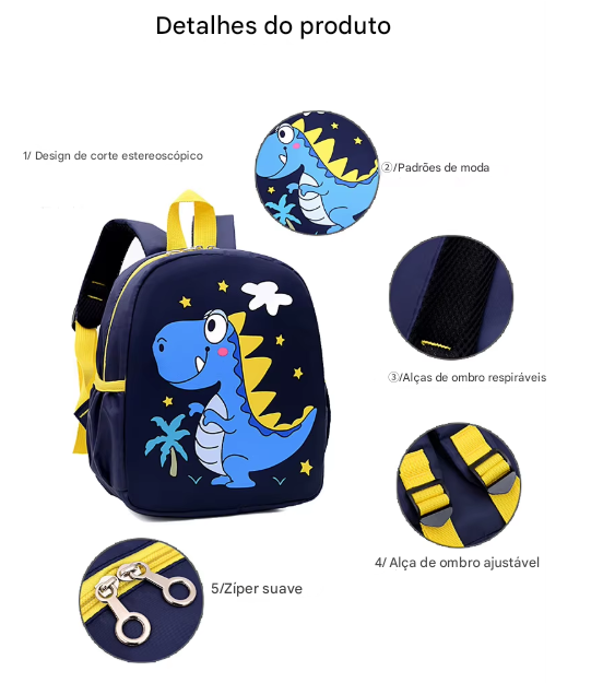 Mochila Escolar Infantil À Prova D'Água - Estampa de Personagem