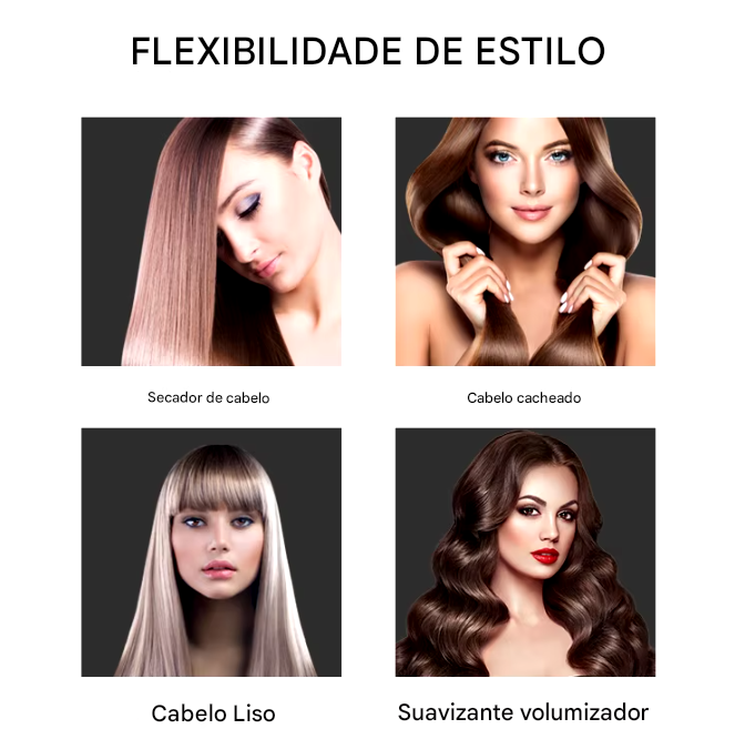 Secador De Cabelo Profissional 3 Em 1 - Modelador, Escova Ar Quente & Volumizador 1000W