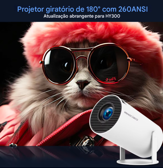 Projetor Magcúbico Pro 4K Android 11 Dual & Wifi6 Full HD