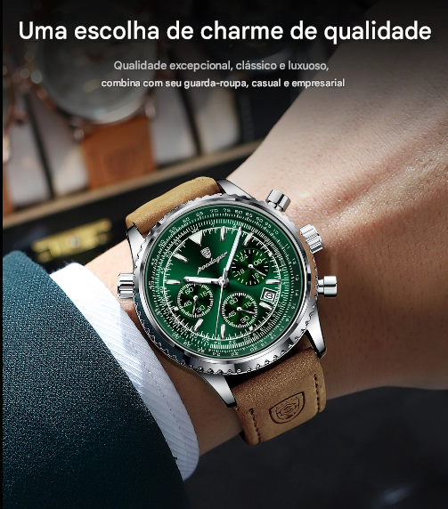 Relógio Masculino Original Poedagar Legítimu's - Model Quartzo com Pulseira De Couro