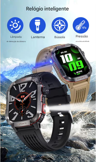 Smartwatch Xiaomi Militar GPS - Relógio Inteligente Para Homens À Prova D'Água IP68