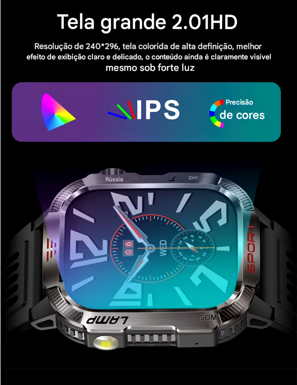 Smartwatch Xiaomi Militar GPS - Relógio Inteligente Para Homens À Prova D'Água IP68