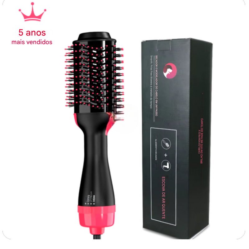 Secador De Cabelo Profissional 3 Em 1 - Modelador, Escova Ar Quente & Volumizador 1000W