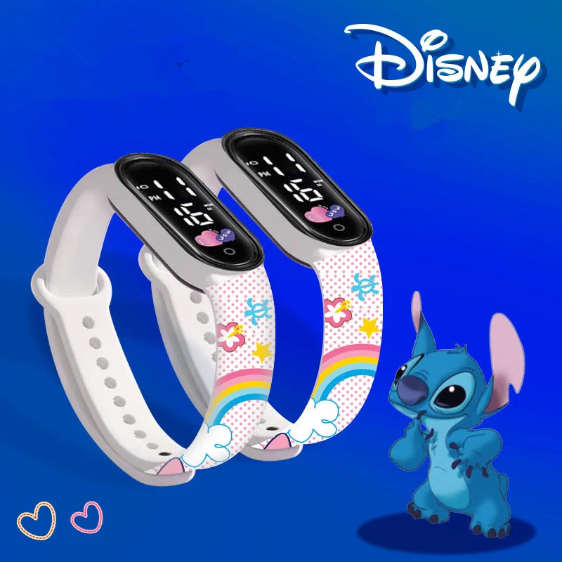 Relógio Digital Infantil Disney Stitch - À Prova D'Água & LED Luminosa