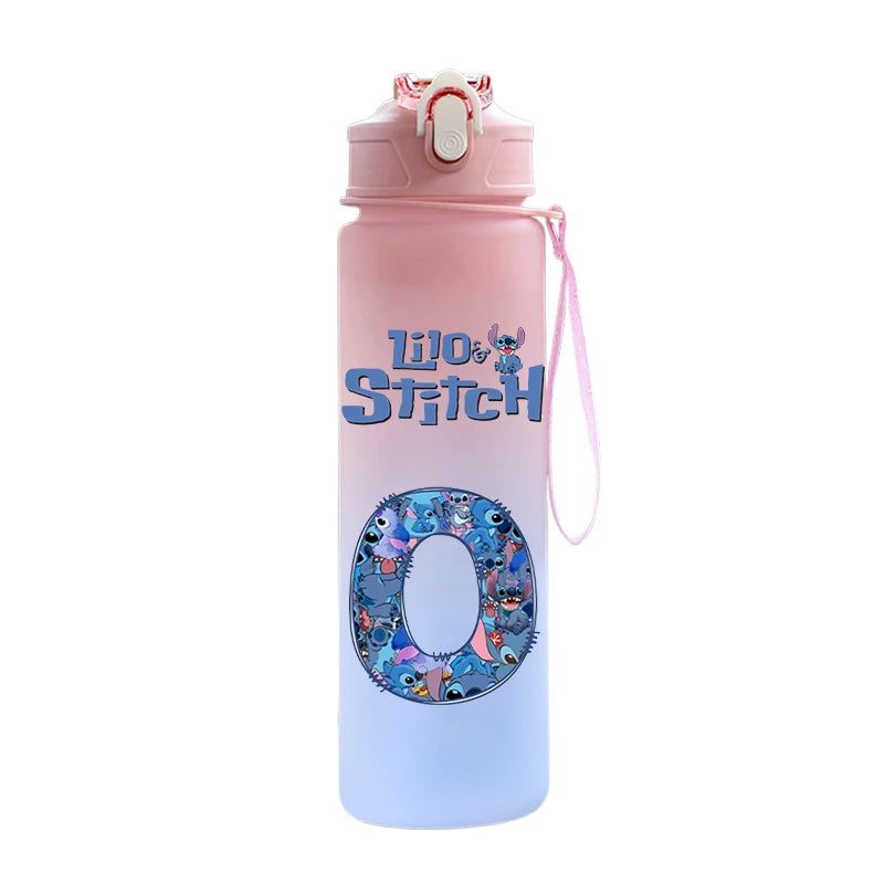 Garrafa de Água 750 ML Personalizada com Letra Inicial - Lilo & Stitch