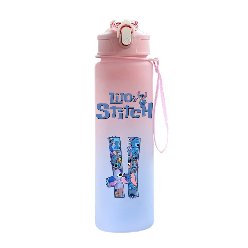 Garrafa de Água 750 ML Personalizada com Letra Inicial - Lilo & Stitch