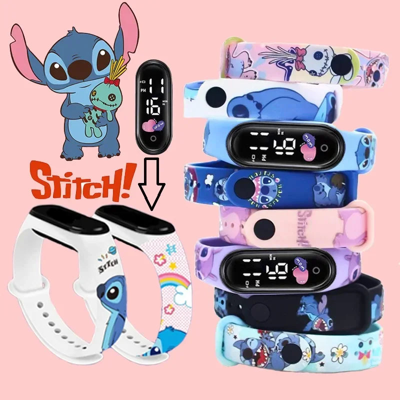 Relógio Digital Infantil Disney Stitch - À Prova D'Água & LED Luminosa