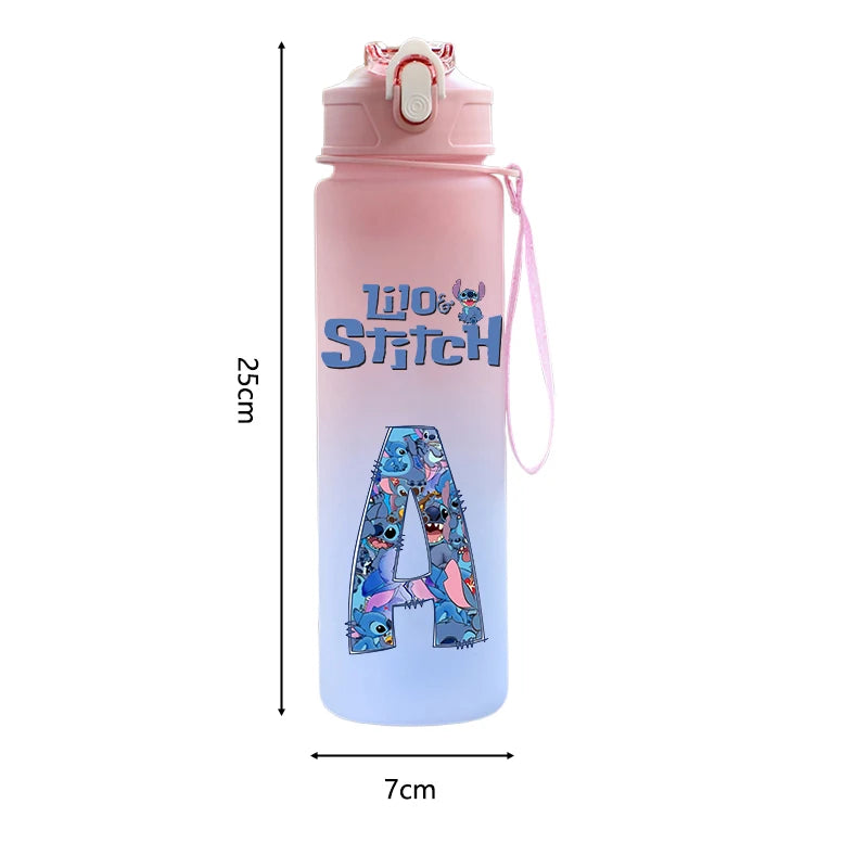 Garrafa de Água 750 ML Personalizada com Letra Inicial - Lilo & Stitch