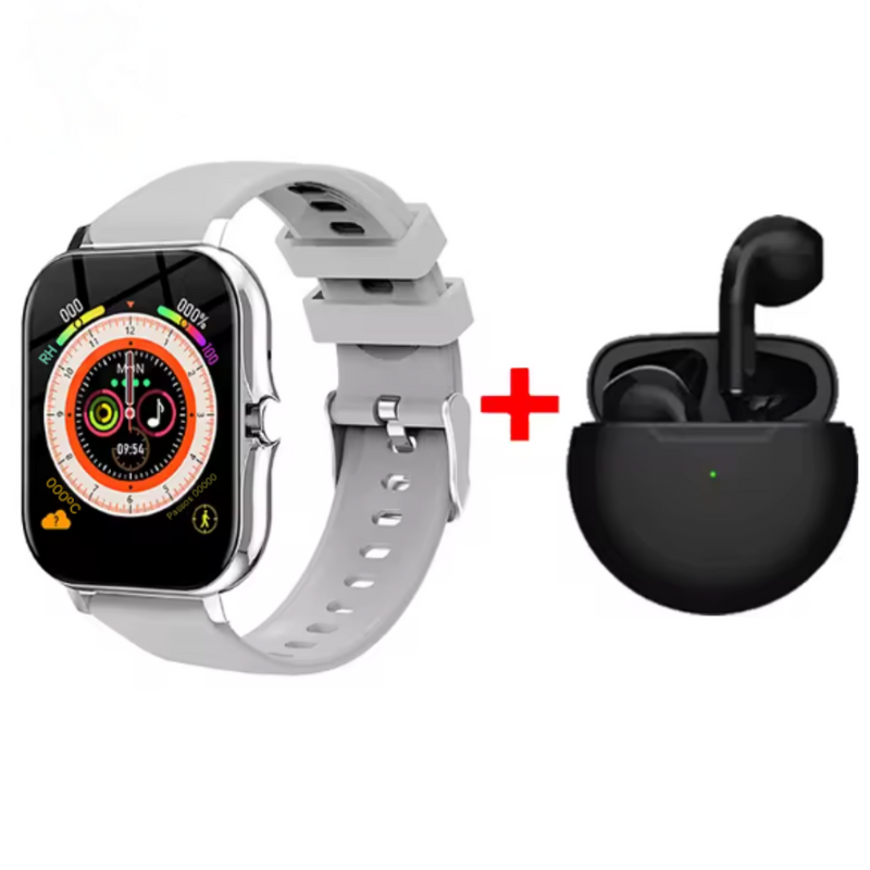 Smartwatch Xiaomi Multifuncional - Relógio Inteligente + Air Pro 6 Brinde