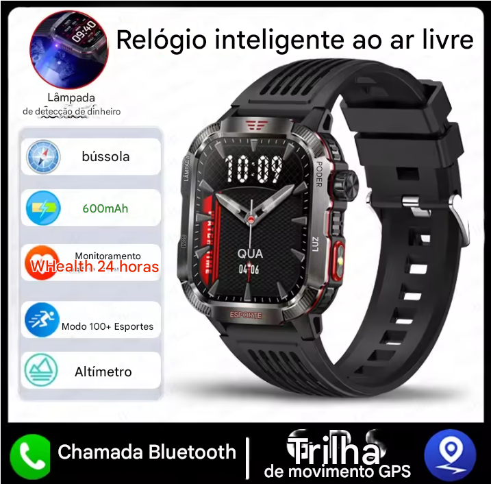 Smartwatch Xiaomi Militar GPS - Relógio Inteligente Para Homens À Prova D'Água IP68