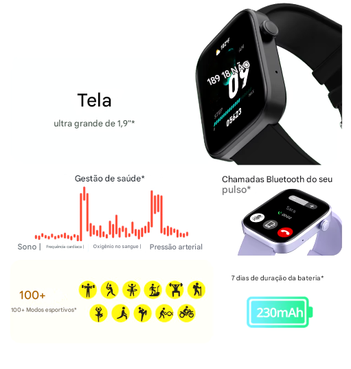 Smartwatch Relógio Inteligente COLMI P71 - Tela Ultra Moderna