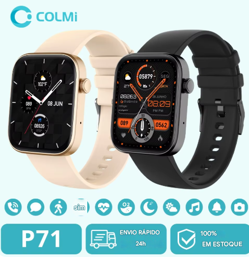 Smartwatch Relógio Inteligente COLMI P71 - Tela Ultra Moderna